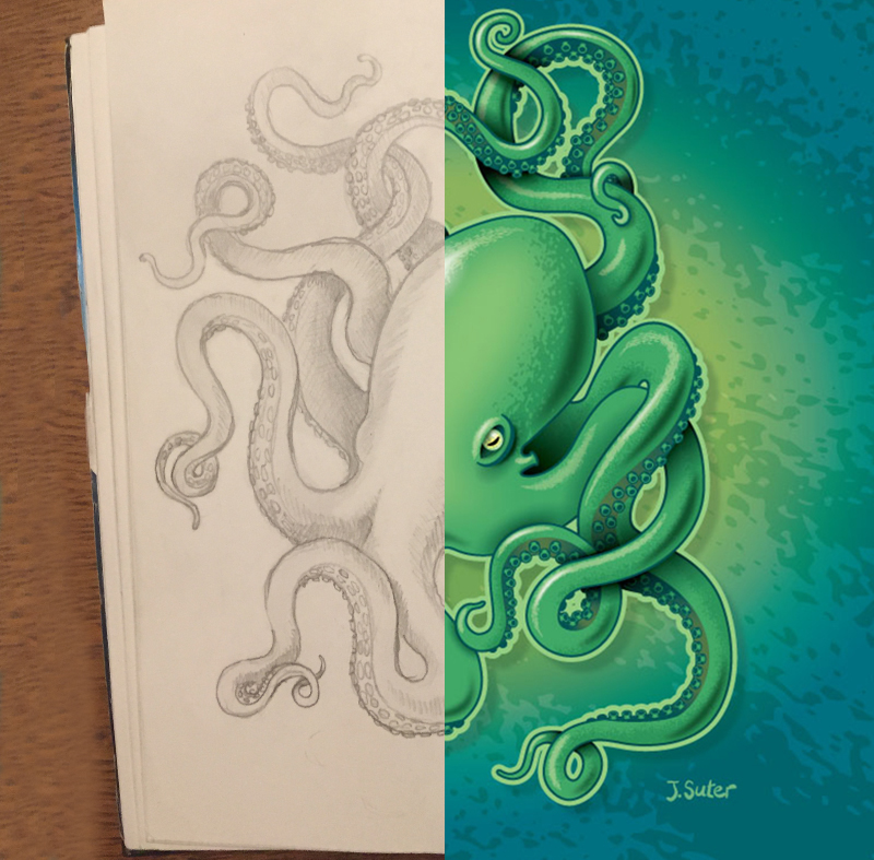 Octopus Illustration © Jack Suter. All rights reserved.