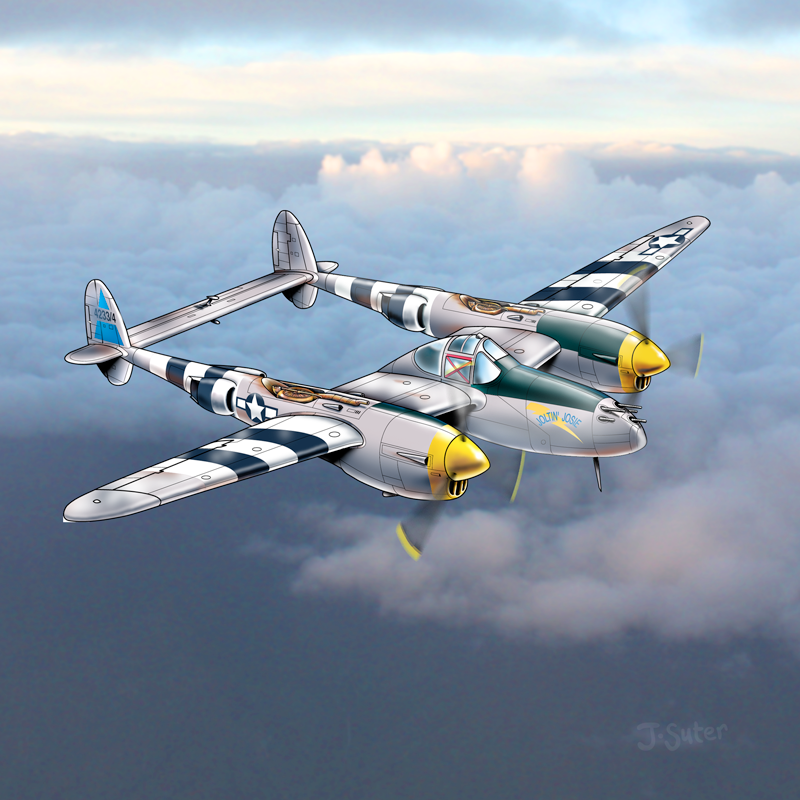 Lockheed P-38 Lightning “Joltin’ Josie” Illustration | JSG Graphic ...